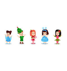 Cute Kids Character Wearing Christmas Costume