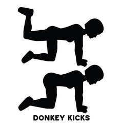 Donkey Kicks Sport Exersice Silhouettes Of Woman