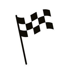 Finish checkered flag silhouette style icon Vector Image