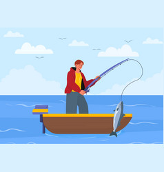 Fisherman At Boat Concept