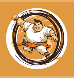 Sumo Fighter With Karate Belt