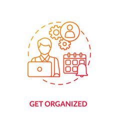 Get Organized Red Gradient Concept Icon