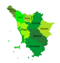 Green Tuscany Map Silhouette Italy