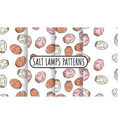 Himalayan Salt Lamps Doodles Seamless Patterns