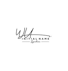 Initial Wu Signature Logo Template Hand Drawn