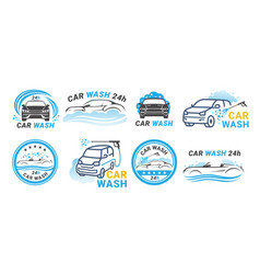 Car Wash Service Minimalist Emblem Brand Logo