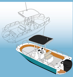 Fishing Boat Line Art