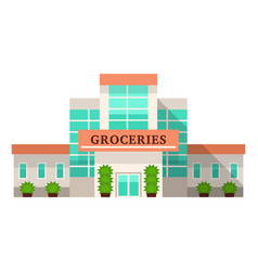 Groceries Store Facade Big City Buiding Front