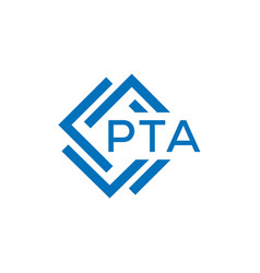 Pta Letter Logo Design On White Background