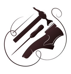 Shoe Awl And Hammer Shoemaker Symbol