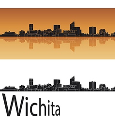 Wichita Skyline In Orange Background