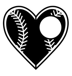 Baseball Heart Badge Cut Out