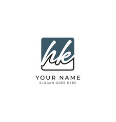 H K Hk Initial Letter Handwritten Signature Logo