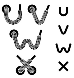 Shoelace Alphabet Lower Case Letters U V W X