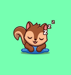 Squirrel Sleepy Cute Creative Kawaii Cartoon