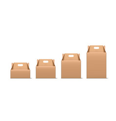 Brown Cardboard Box With Handle Isolated On White