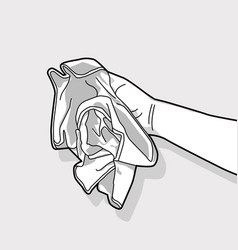 Hand Holds Microfiber Cloths For Wiping