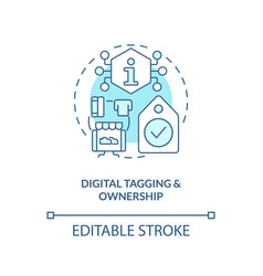 Digital Tagging And Ownership Turquoise Concept