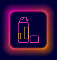 Glowing Neon Line Shaving Gel Foam Icon Isolated