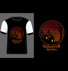 Halloween Night Scary Retro Vintage T Shirt Design