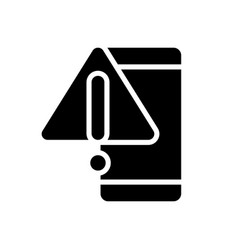 Phone Warning Black Glyph Icon