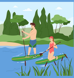 Summer Family Activities Flat Background