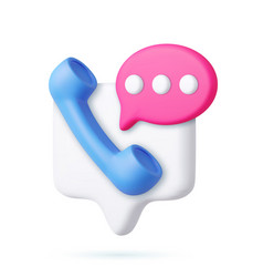 3d Phone Handset With Speech Bubble