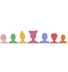 Group Of Children Color Silhouette