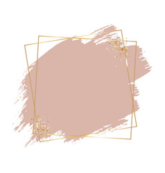 Pink Paint With Golden Frame White Background