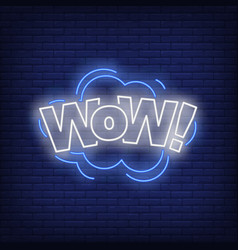 Wow Lettering Neon Sign