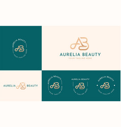 A And B Monogram Luxury Letter Logo Design