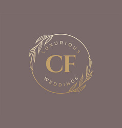 Cf Initials Letter Wedding Monogram Logos