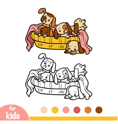 Coloring Book Five Dogs