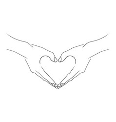 Create Love Two Hand Line Art Drawing Style