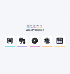 Video Production Line Filled 5 Icon Pack