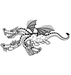 Cartoon Dragon Line Art