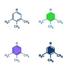 Ethylmethylamine Structural Formula Icon Set