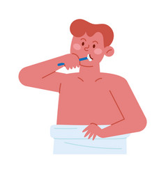 Person Brushing Teeth On Bathroom