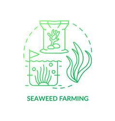 Seaweed Farming Green Gradient Concept Icon