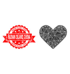 Textured Hainan Island China Stamp And Love Heart