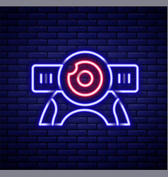 Glowing Neon Line Web Camera Icon Isolated On