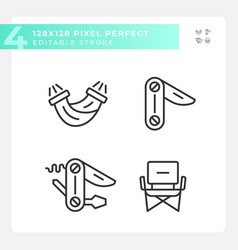 Pixel Perfect Hiking Gear Icons Set