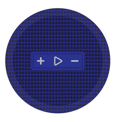 Blue Circular Bluetooth Speaker On A White