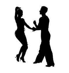 Latino Dancers Couple Silhouette Isolated On White