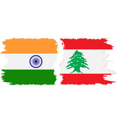 Lebanon And India Grunge Flags Connection