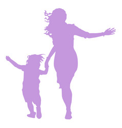 Mother And Daughter Playing Silhouette