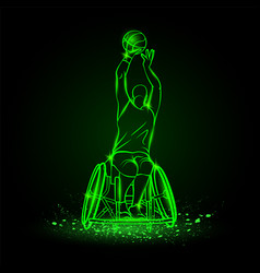 Neon Wheelchair Basketball Sport Background