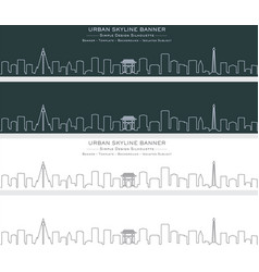 Pyongyang Single Line Skyline Banner