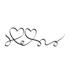 Calligraphic Flourish Heart Hand Drawn Vintage