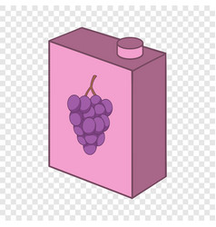 Grape Juice Drink Carton Box Icon Cartoon Style